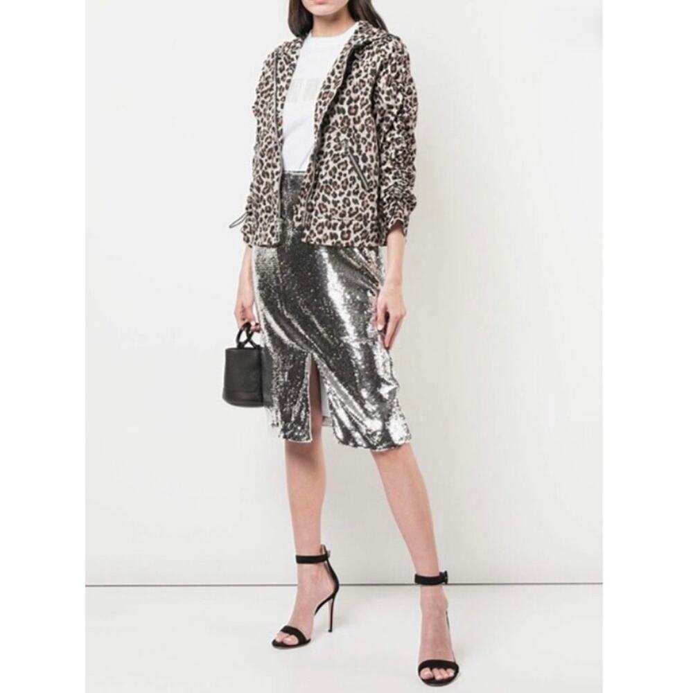 Veronica Beard Sibila Leopard Print Anorak Jacket Brown Multi Size S Hooded - Picture 3 of 15